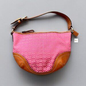 Coach Pink Tan Signature Medium Soho Hobo Shoulder Bag F10924